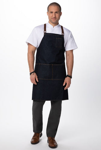 Memphis Denim Cross Back Apron - Indigo Blue